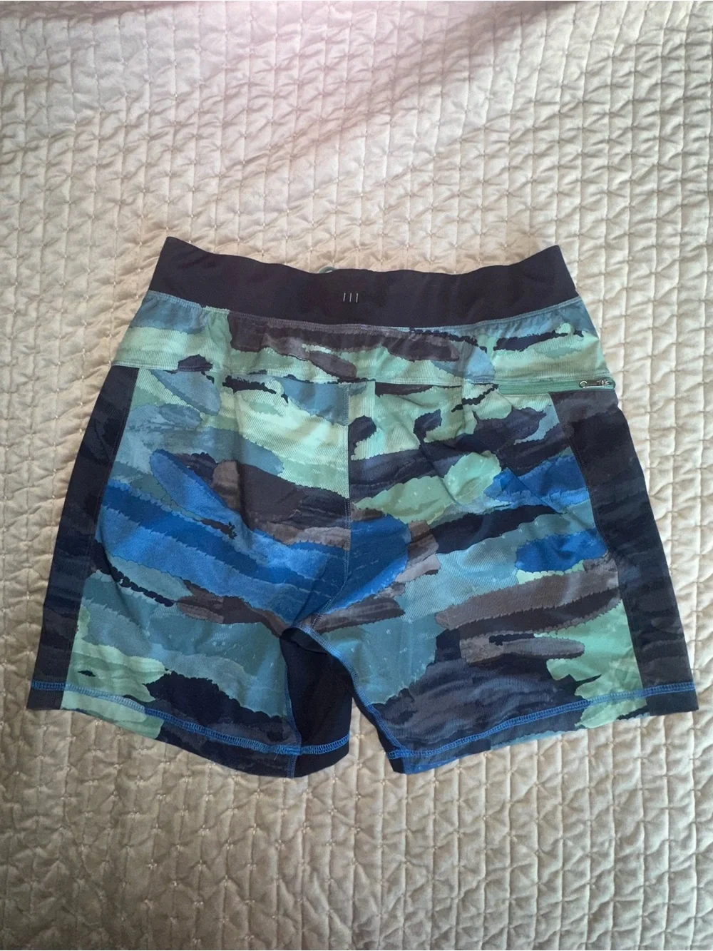 lululemon athletica Blue and Green Camo Athletic Shorts